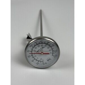 Taylor 8215N Commercial 8" Stem Dial Thermometer 0-220°F NSF with Pan Clip